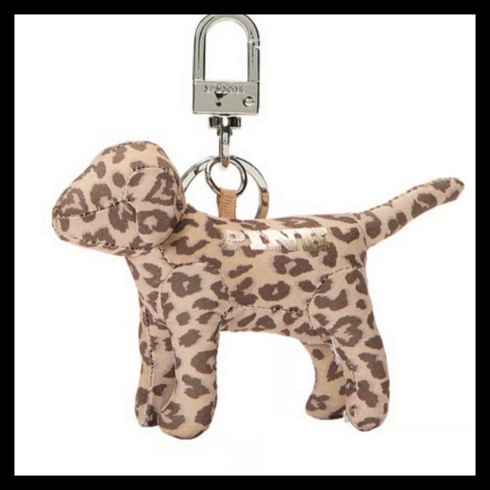 💕ⓅⒾⓃⓀ ⓋⓈ Micro Dog Leopard Print Keychain Charm NWT💕